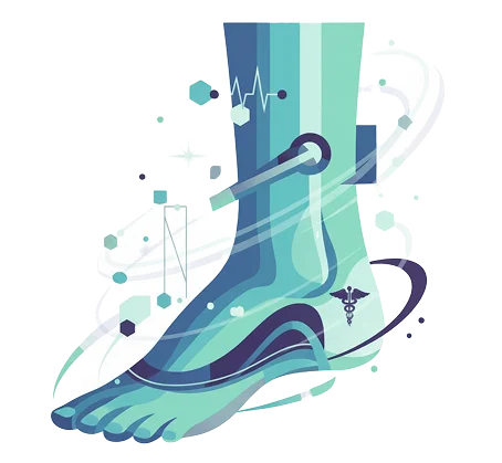 Cyber leg prosthetic illustration