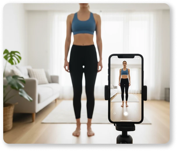 woman recording herself